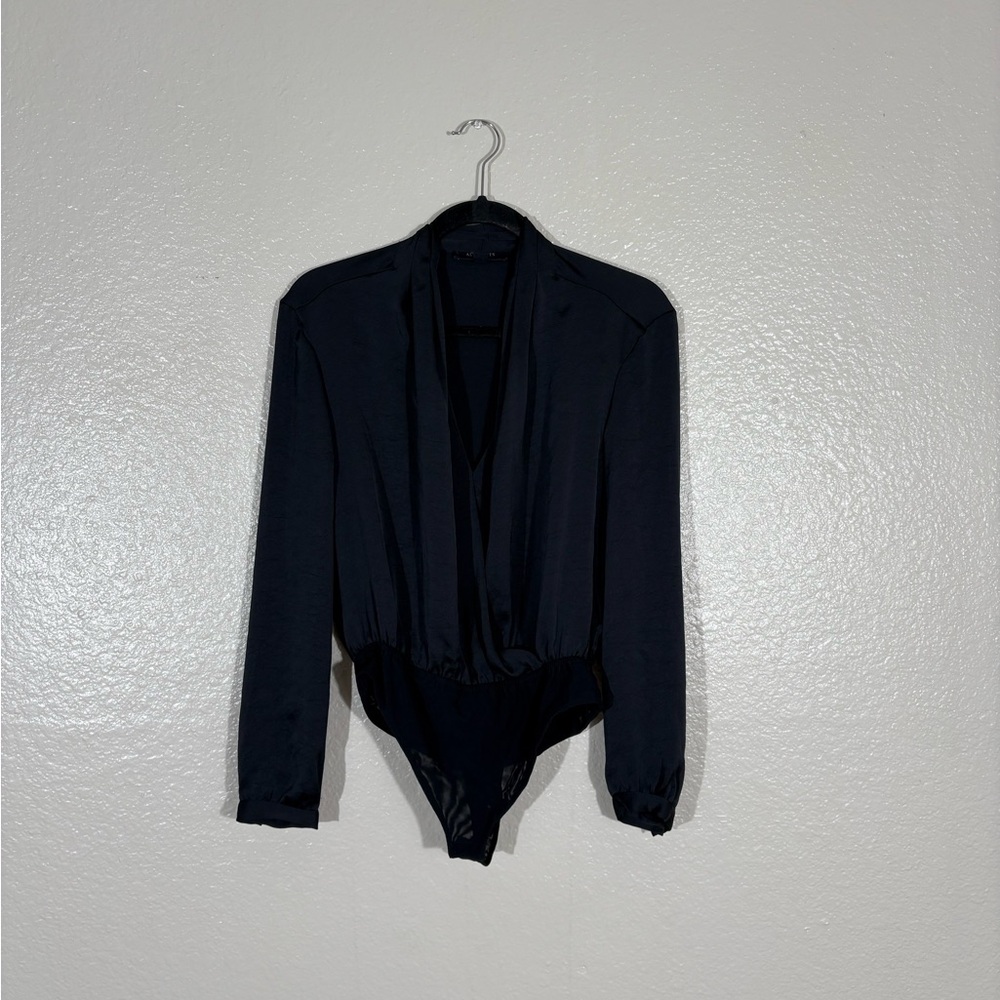 All Saints Black V-Neck Bodysuit - Picture 2 of 7